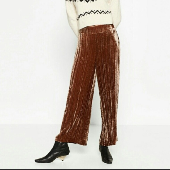 Zara Silk Velvet Culottes 